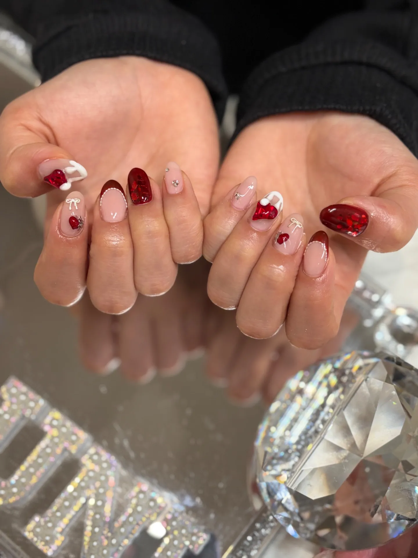 ハートホロ埋め込み×溶けチョコ